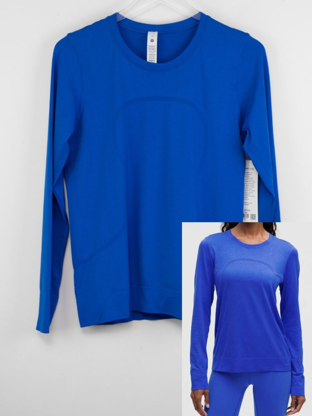 Lululemon Swiftly Relaxed Long-Sleeve Shirt Hip Length Cerulean Blue Size 6 New